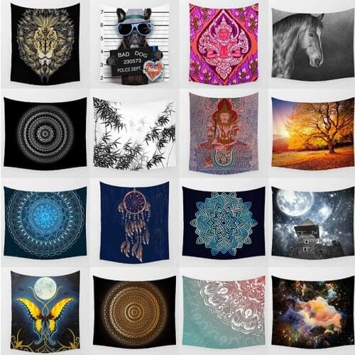 White Mandalay black background spindrift sunglasses cartoon dog wall decor wall art tapestry rectangle wall hanging tapestry