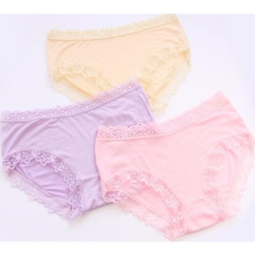 New Arrived 4Pcs/Lot Girl Panties Underwear Lace Briefs Cotton Lingerie Soft Comfortable Bowknot Cartoon Panty Wholesale 8323-4