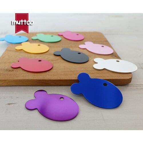 20pcs/lot Personalized fish design dog tags shaped engraved cat puppy pet name collar tag pendant pet accessory DIT-030