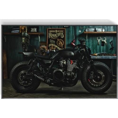 Black motorcycle The locomotive Canvas Posters Canvas Painting Wall Art Pictures Posters Prints Wall Decoration for Living Room