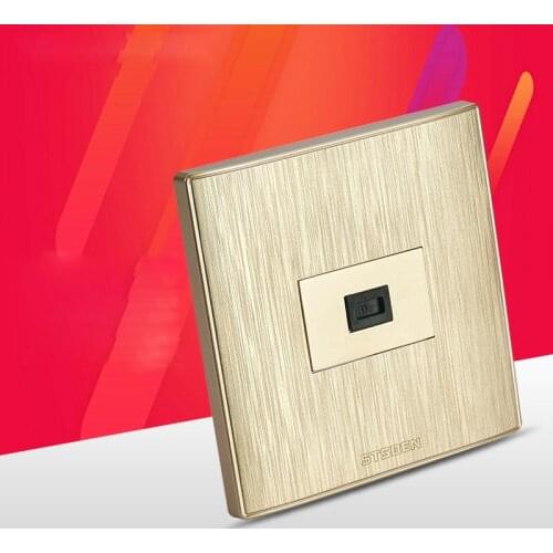 Wall Socket Plate SC Optical Fiber Port Gold Color Panel Faceplate Outlet 86*86mm Worldwide Using