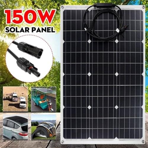 300W/150W Solar Panel 18V Semi-flexible Monocrystalline Solar Cell Solar Board DIY Cable Battery Power System for Outdoor Car RV