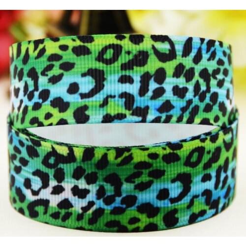 22mm 25mm 38mm 75mm Leopard Print Cartoon printed Grosgrain Ribbon party decoration 10 Yards X-03831