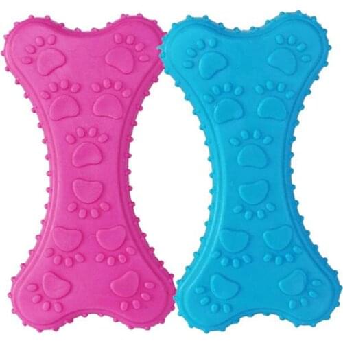 Rubber Bone Dog Toy Interactive Funny Dog Teething Toy Dog Bite Toy For Puppies Cosas Para Perros Random Color