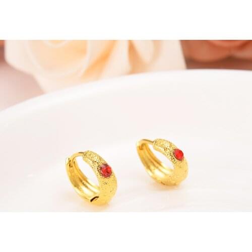 Luxury Lovely Kid Girls Jewellery Security Safety CZ Princess cross Gold Color crystal earrings wedding Jewelry gifts for women
