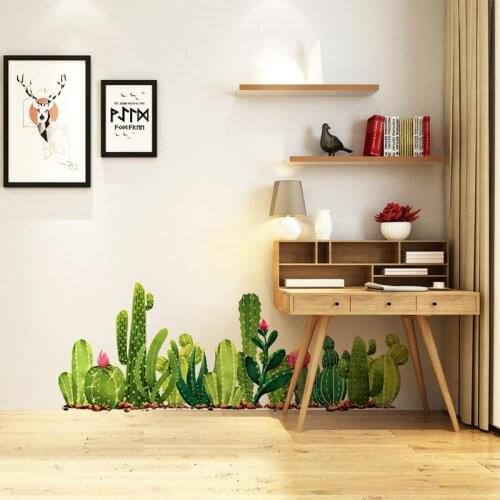 Diy Succulents Cactus Pot Plant Flowers Wall Sticker Background Sofa Vinyl Nursery Art Poster Living Removable Room Mural W Y8G9