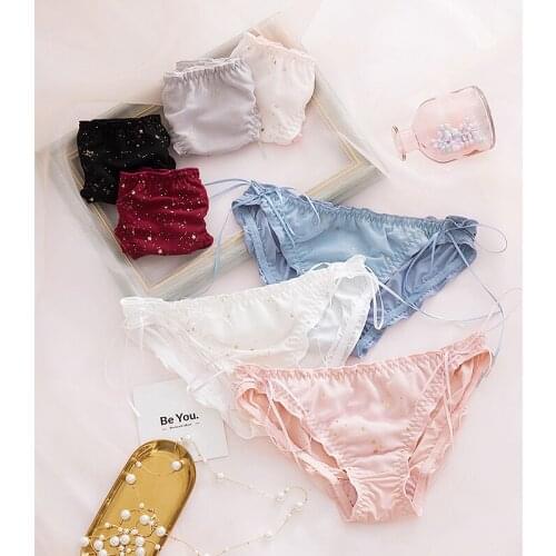 Sexy Panties For Women Thong Low-Rise Waist Lace Mesh Sheer Perspective Girl Temptation Underpants Breathable Soft Underwear