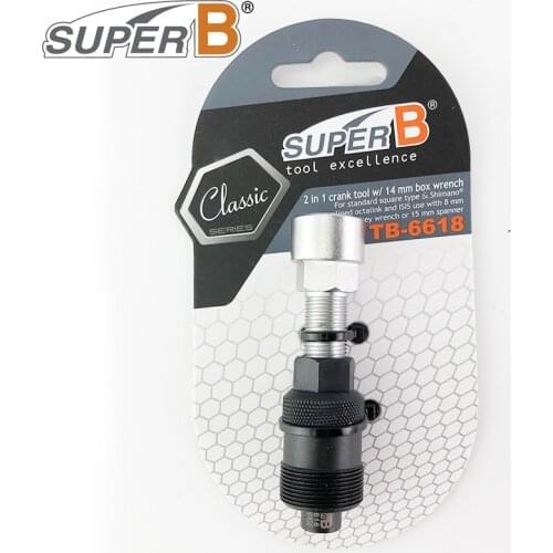 SUPER B Bike Crank Tool With Box Wrench For Shimano Splined Octalink ISIS Drive System TB-6616/6617/6618 Bicycle Repair Tools