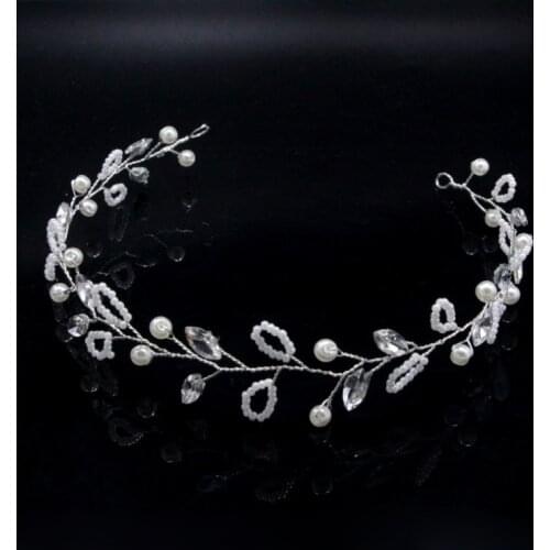 Wedding Crystl pearl Headbands Vintage hairbands Bridal Hair Accessories Metal Crystal Crown Bouquet Collection Handmade Tiara