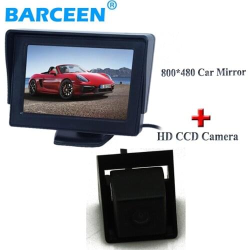 TFT display 4.3" car rearview monitor lcd screen +170 lens angle ccd car parking camera adapt for Ssangyong new Actyon Korando