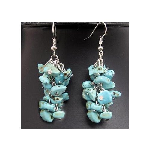 Unique Pearls jewellery Store Wholesale Gemstone Turquoise Coral Tigereye Beads Tibet Earrings Handmade Jewelry