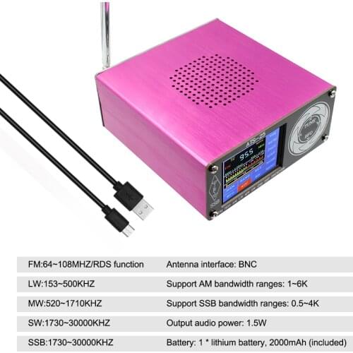 SI4732 All-Band Radio Receiver FM LW(MW SW) SSB 2.4 Inch Screen Radio Search HAM Band Quick Channel 3.5mm Stereo Audio Output
