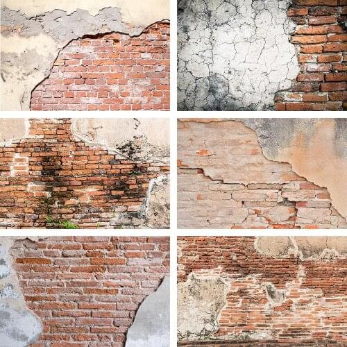 Avezano Vintage Brick Wall Backdrop Cement Photography Backgrounds White Decor Baby Photoshoot Studio Photophone Photozone Props