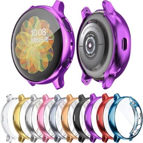 Galaxy Watch Active 2 44mm Case SM-R820 TPU Plated Case Protector Soft Protective Case for Galaxy Watch Active 2 40mm Purple