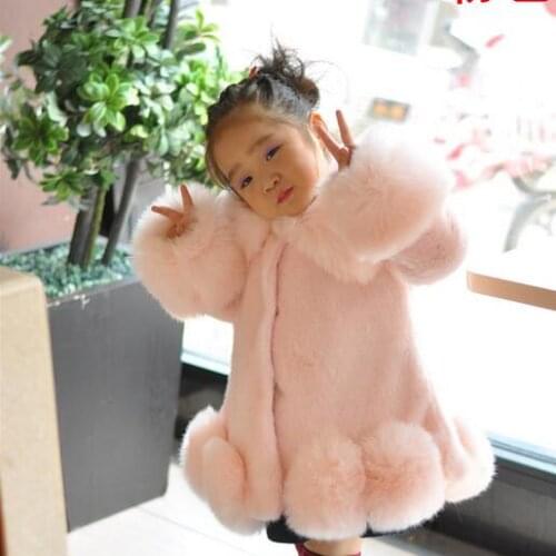 Girls winter coat childrens outwear leopard faux fur coat autumn jackets for girls casual clothes baby wool thick coat warm
