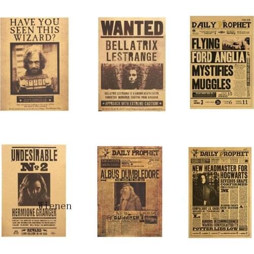 Famous Movie Magic World Map Famous View Kraft Paper Caffe Bar Retro Canvas Poster Decor Painting for Living Room Home