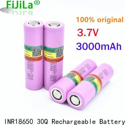 100% Original INR 18650 battery 3.7V 3000mAh INR18650 30Q li-ion Rechargeable Batteries Hight Power Discharge 30A Larger Current