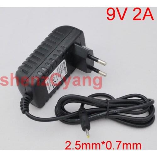 100PCS 9V 2A High quality AC 100V-240V Converter Adapter DC 9V 2A Power Supply 2000mA EU Plug DC 2.5mm x 0.7mm For Tablet PC