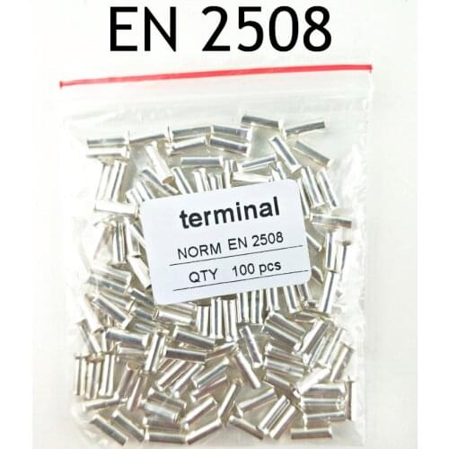 100PCS 14AWG Bootlace cooper Ferrules kit set Wire Copper Crimp Connector Insulated Cord Pin End Terminal EN2508
