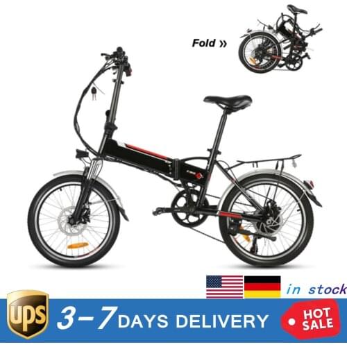 18.7 Inch Wheel Aluminum Alloy Frame Folding Mountain Bike Cycling Bicycle Electric Bike Ebike Fat Tire Ebike Mountain Snow bik