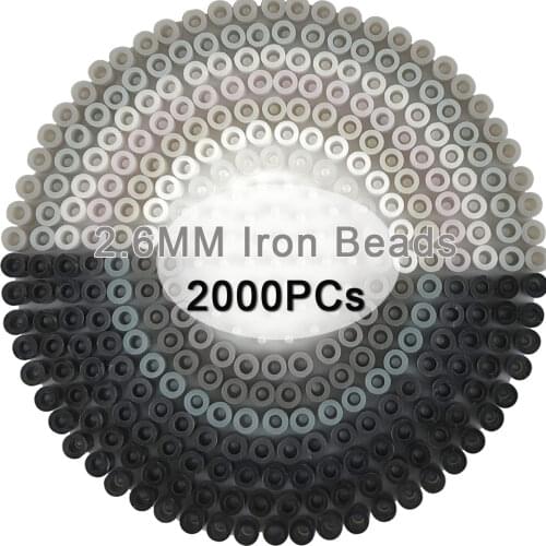 2.6mm Mini Beads 2000PCS Pixel Art Black White colors Fuse Beads for Kids Gift Hama Beads Diy Puzzles Iron Beads High Quality