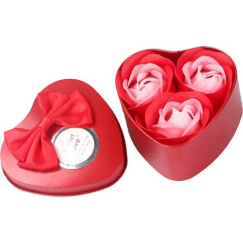 3pcs Heart Scented Bath Body Petal Rose Flower Wedding Decoration Body Soap Case Party Gift Decoration Gift Festival Boxes