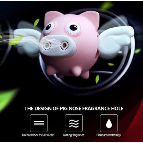 Car Smell Aroma Diffuser Shaking Wings Angel Piggy Vent Clip Car Air Freshener Scent Auto Decor Toys In Car Accessories Interior