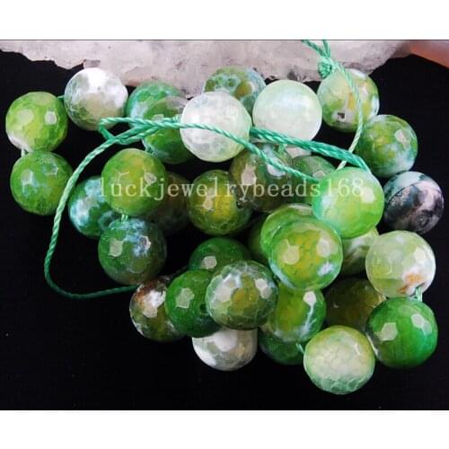 Free shipping Women 10mm Beautiful Faceted Green Carnelian Ball Loose Beads FG6437