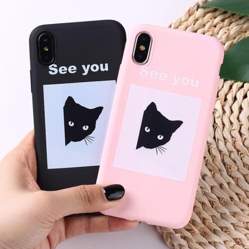 Funny Cat Kitty See you Case for iPhone 12 Mini 11 Pro X XS Max XR 8 7 6 6s Plus Soft TPU Protect Phone Cover