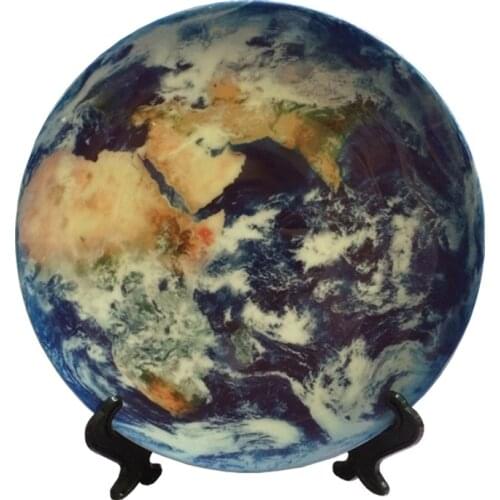 Planet Decorative Tray Nordic Wall Hanging Star Plates Astronomy Fun Ceramic Craft Round Dish for Home Decor Sun Moon Pattern