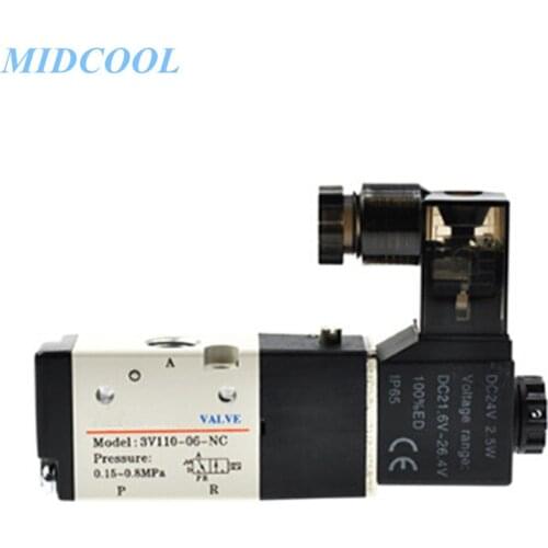 Solenoid Valve 3V100 Series 3V110 3V120 220V 110V 24V 12V 3 Port 2 Position Terminal Type Single / Double Solenoid