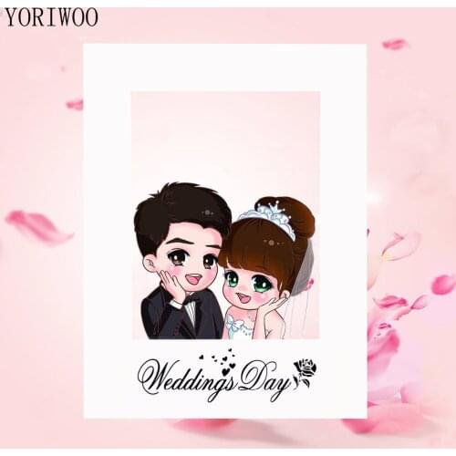 YORIWOO Wedding Day Photo Frame Photobooth Props Anniversary Photo Booth Props Wedding Decoration Bachelorette Party Supplies