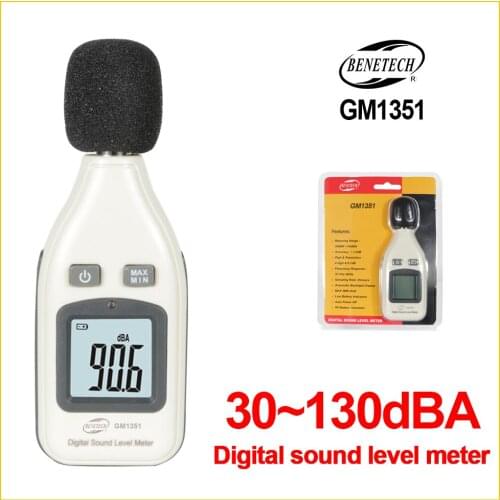 Digital Noise Sound Level Meter 1.5 dB 30-130dBA Accuracy Decibel Logger Tester LCD Automatic Backlight GM1351-BENETECH