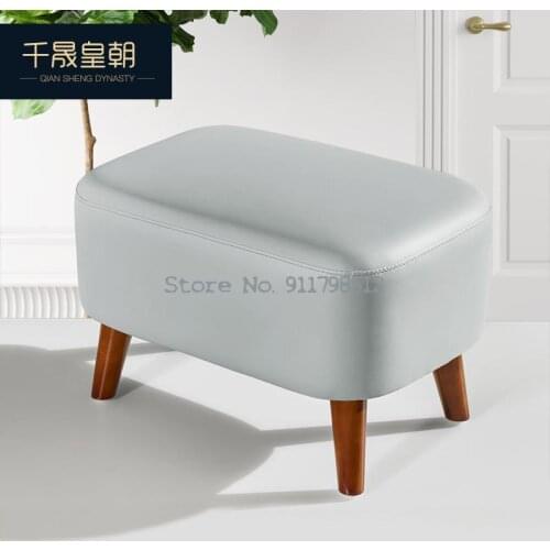 Leather Shoe Stool Nordic Style Rectangular Home Door Foot Small Leather Shoe Shoe Stool Sofa Soft Bag Cushion