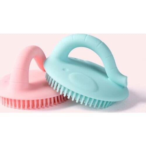 Creative elephant baby silicone bath brush baby bath brush head brush