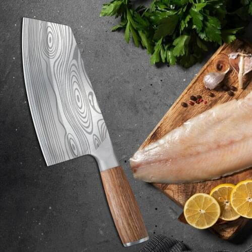 Kitchen Knife Damascus Veins Chinese Filleting Steak 4cr13 Steel Chef Knife Butcher Slicer Santoku Cleaver Cutter Slicing Knife
