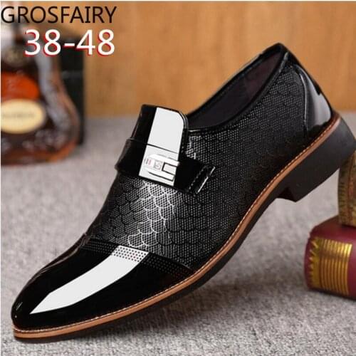 Mens Leather Shoes Embossed Shoes Men Mens Leather Shoes Casual Single Shoes Mens Leather Shoes 38-48 Size Loafers for Men