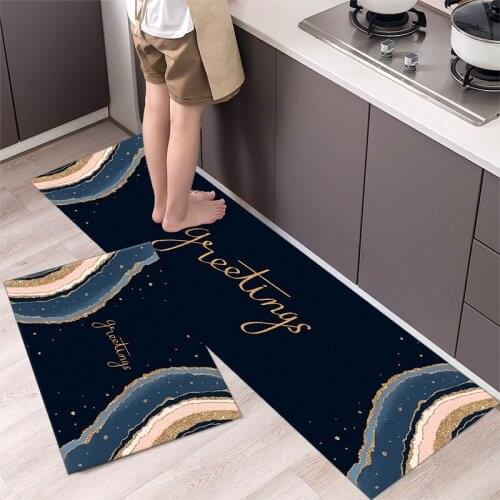 Fashionable Simple Nordic StyleWaterproof Kitchen Floor Mat Household Carpet Long Strip Door Mat Modern Home Decor