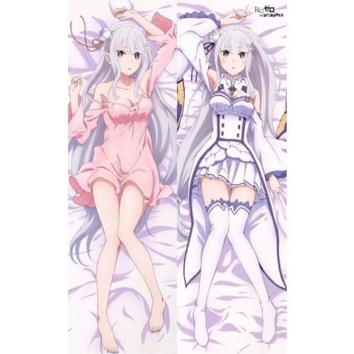 Re: Life in a different world from zero Emilia Japanese Anime Dakimakura Life-sized Hugging Body Pillow Cover Throw pillows