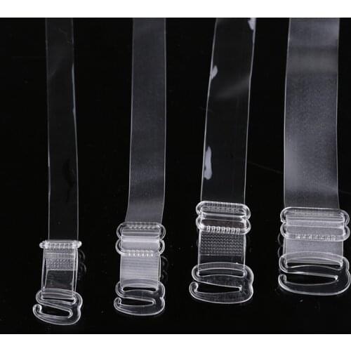 New Style High Elastic Fashion Stripe Transparent Bra Underwear Strap Button Adjustable Invisible Clear Crystal Shoulder Straps