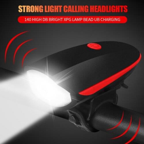 Portable Light Mountain Bike Lights Bicycle Waterproof 240LM XPG LED Headlight Alarm Bell Bike Flashlight with Horn