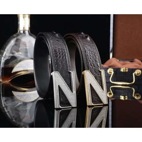 REAL genuine crocodile skin men belt with stainless steel buckle hardware Best quality gift for men belt black brown colors