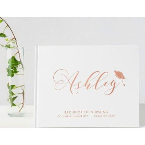 Rose Gold Graduation Guest Book College Graduation Guest Sign party decro photo abulm gift for friends