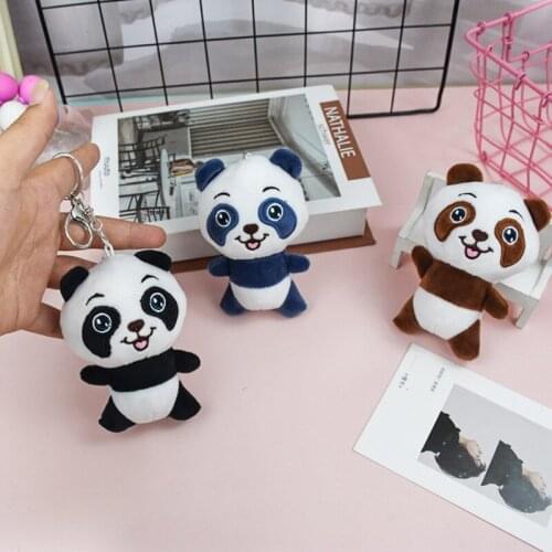 Cute little panda bag pendant ins net red creative car plush keychain couple schoolbag pendant free shipping