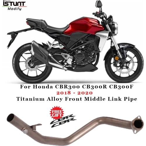 Slip On For Honda CBR300 CB300R CB300F 2018-2020 Motorcycle Exhaust Pipe System Modified Titanium Alloy Front Middle Link Pipe
