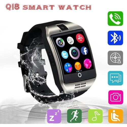 Q18 Dial Call Smart Watch Men Women Fasion смарт часы Support Sim TF Card Phone Fitness Tracker Camera Smartwatch Android IOS