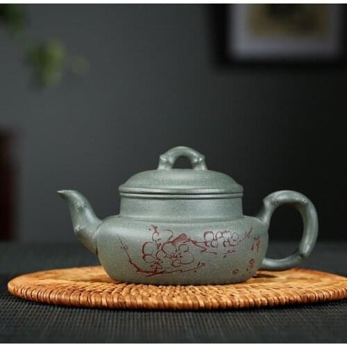 Goods famous all recommended by hand carved painting bamboo pot of chlorite pot of purple sand tea set product launches