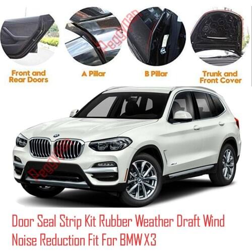 Door Seal Strip Kit Self Adhesive Window Engine Cover Soundproof Rubber Weather Draft Wind Noise Reduction Fit For BMW X3
