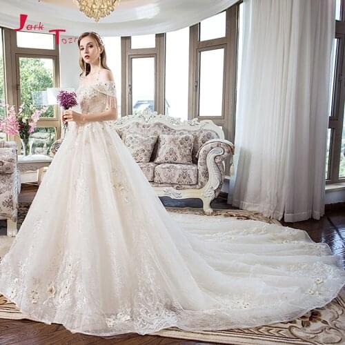 Vestidos de Novia Vintage A-line Wedding Dress Plus Size with Veil Ivory Tulle Robe de Mariee 3D Flowers Luxury Abito da Sposa