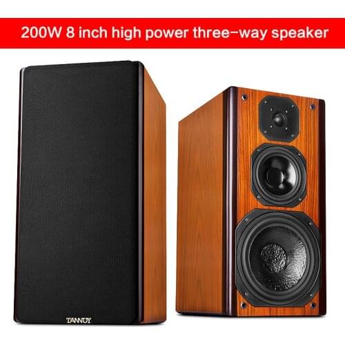 200W High-power Bookshelf Speaker Household 8-inch Three-way Audio Fever HIFI High-fidelity Passive Speaker Front Audio